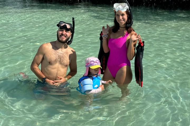 a group of people swimming in a body of water